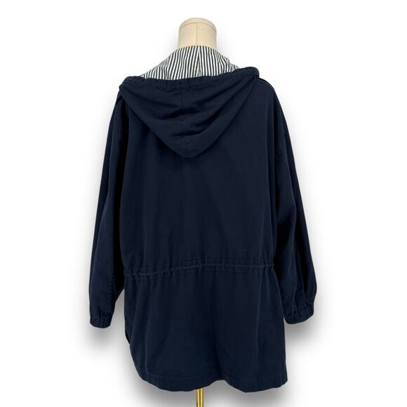 1990s Vintage Tara Vanessa Paris 100% Cotton Full Zip Fisherman Jacket Hood S - Picture 6 of 6